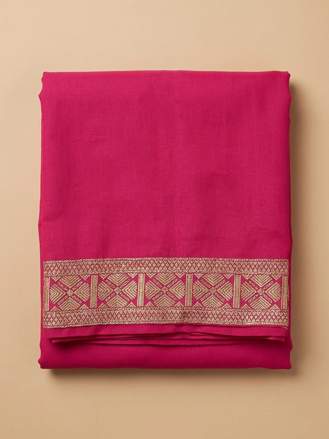 Pink Chanderi Printed Unstitched Dress Material