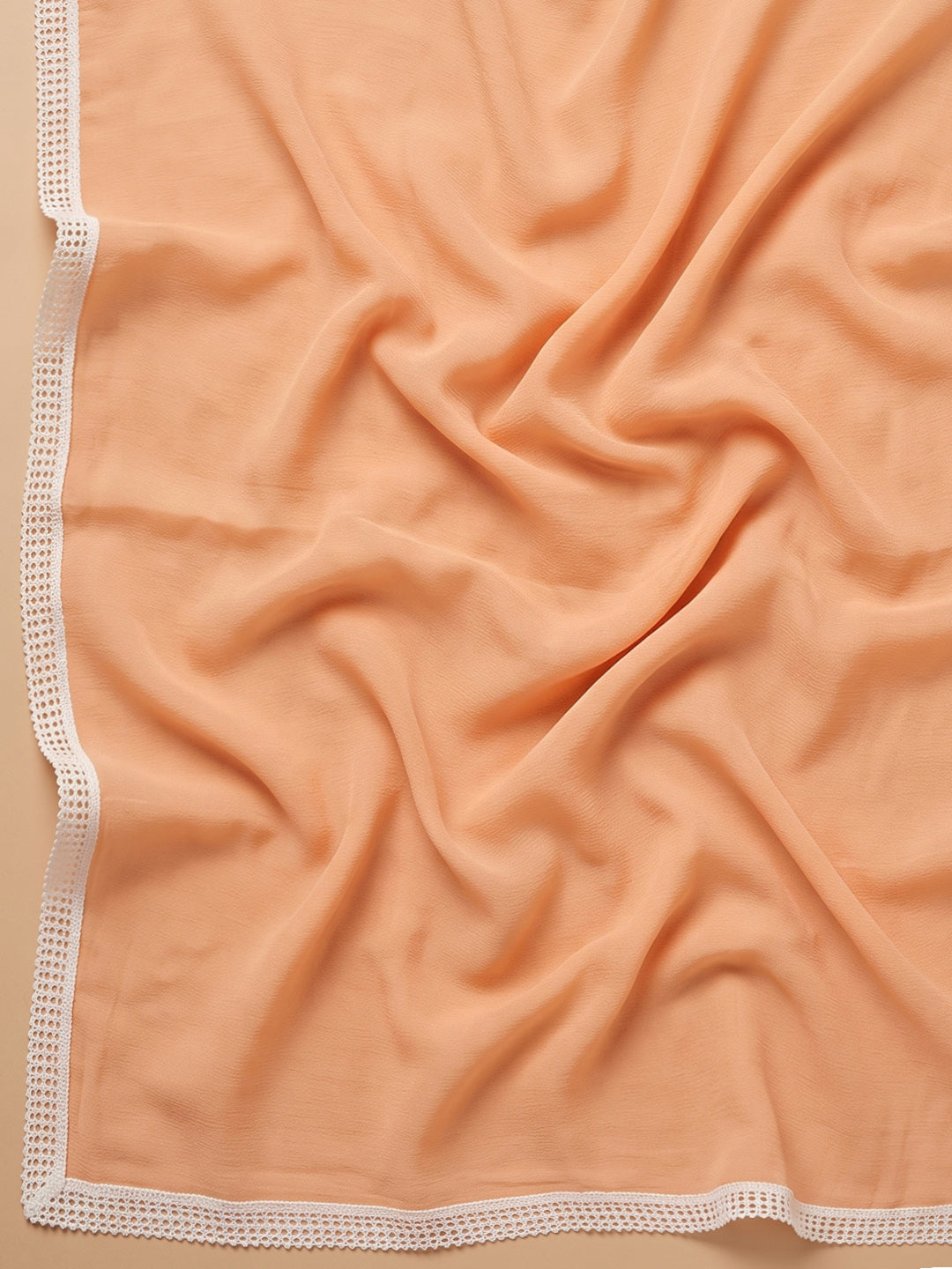 Orange Cotton Blend Printed Unstitched Dress Material