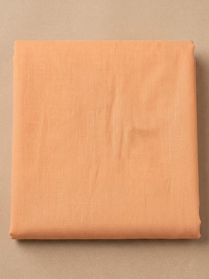 Orange Cotton Blend Printed Unstitched Dress Material