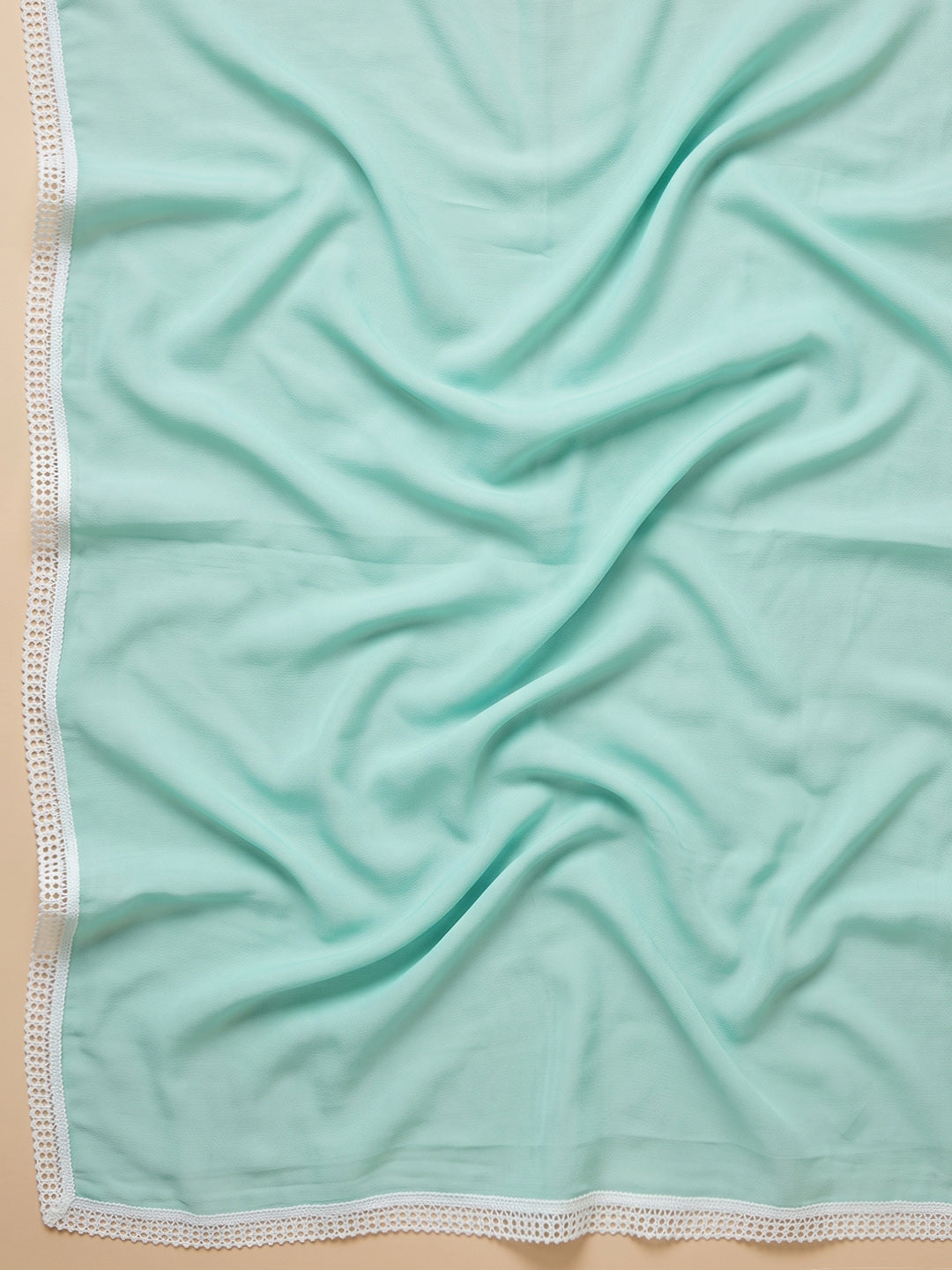 Sea-Green Cotton Blend Printed Unstitched Dress Material