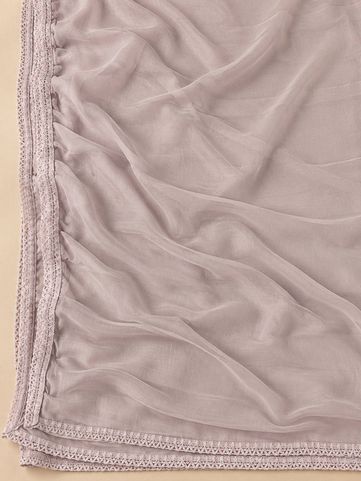 Onion Pink Cotton Blend Embroidered Unstitched Dress Material