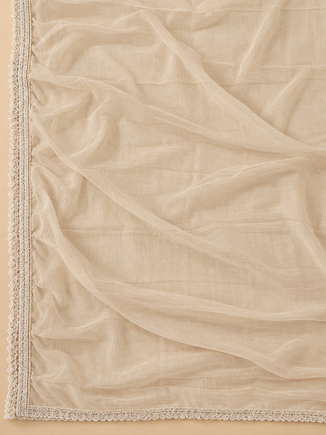 Peach Cotton Blend Embroidered Unstitched Dress Material