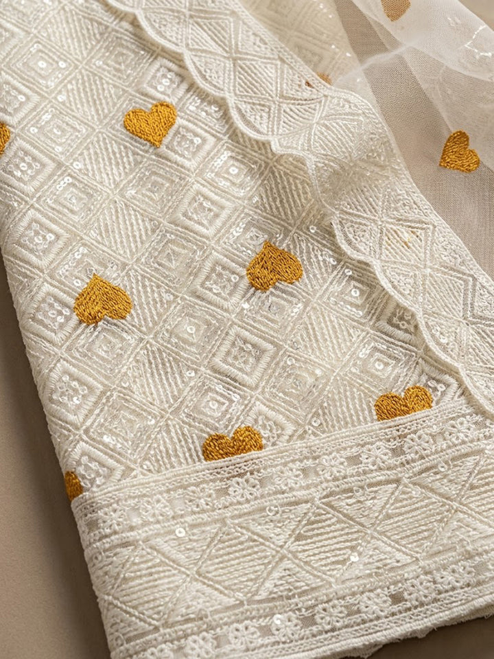Mustard Georgette Woven Design Unstitched Dress Material
