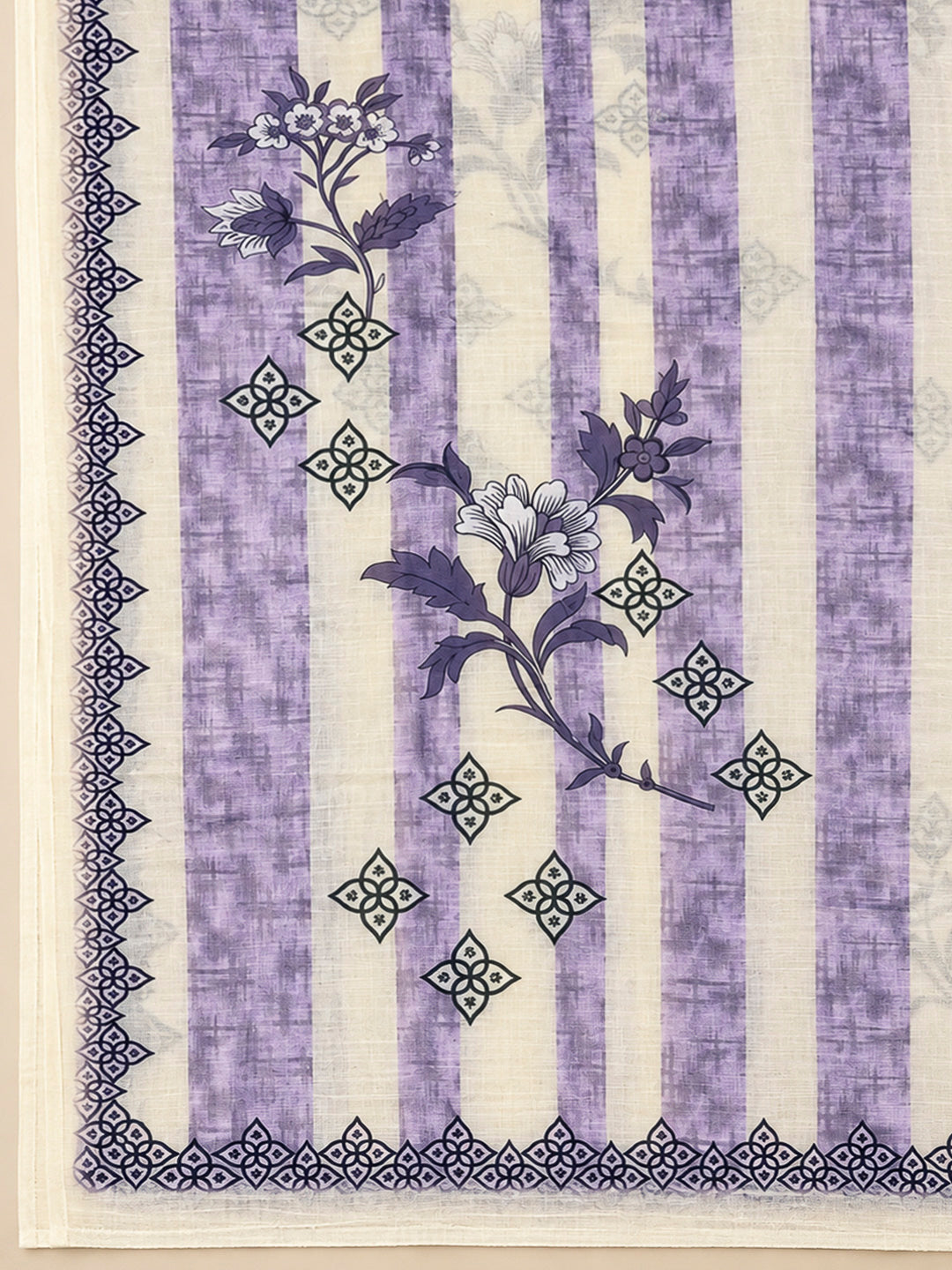 Purple Chanderi Embroidered Unstitched Dress Material