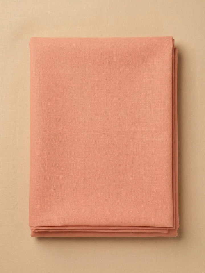 Peach Cotton Blend Embroidered Unstitched Dress Material