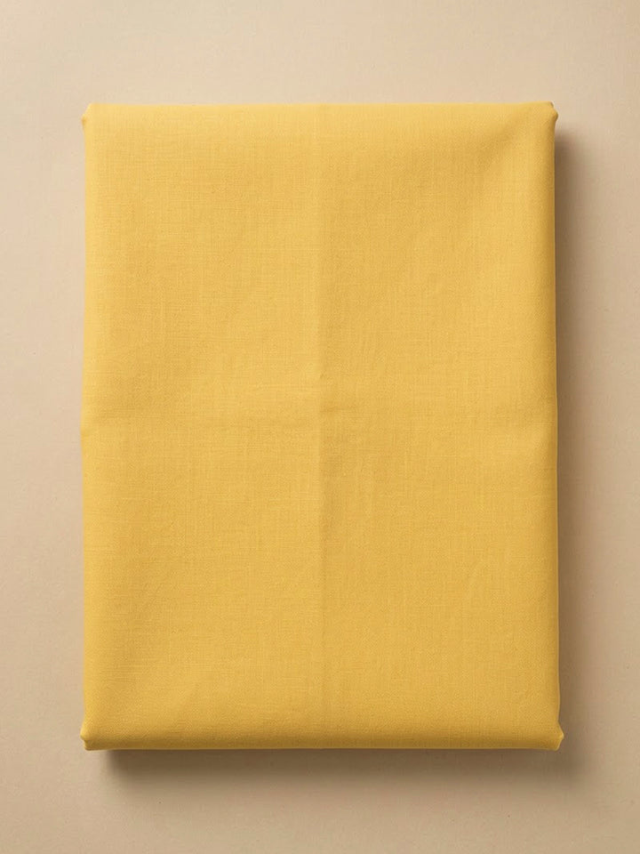 Yellow Cotton Blend Embroidered Unstitched Dress Material