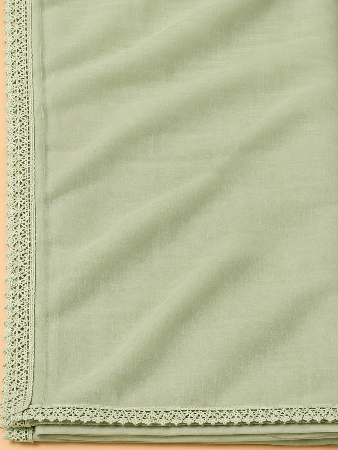 Pista Green Cotton Blend Printed Unstitched Dress Material