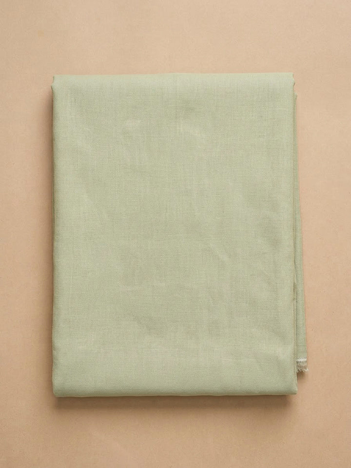 Pista Green Cotton Blend Printed Unstitched Dress Material