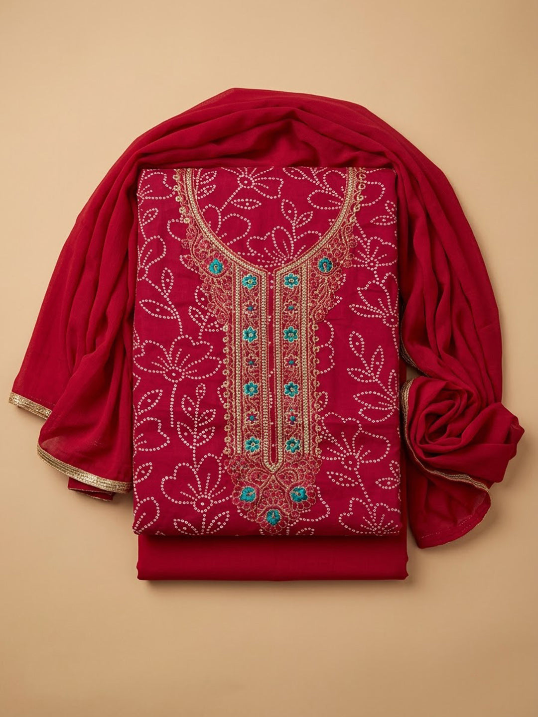 Rani Cotton Blend Embroidered Unstitched Dress Material