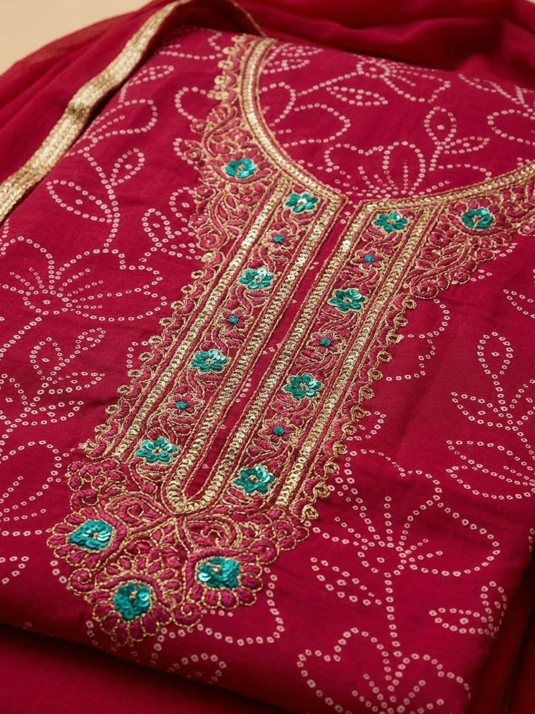 Rani Cotton Blend Embroidered Unstitched Dress Material