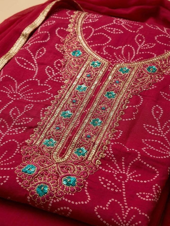Rani Cotton Blend Embroidered Unstitched Dress Material
