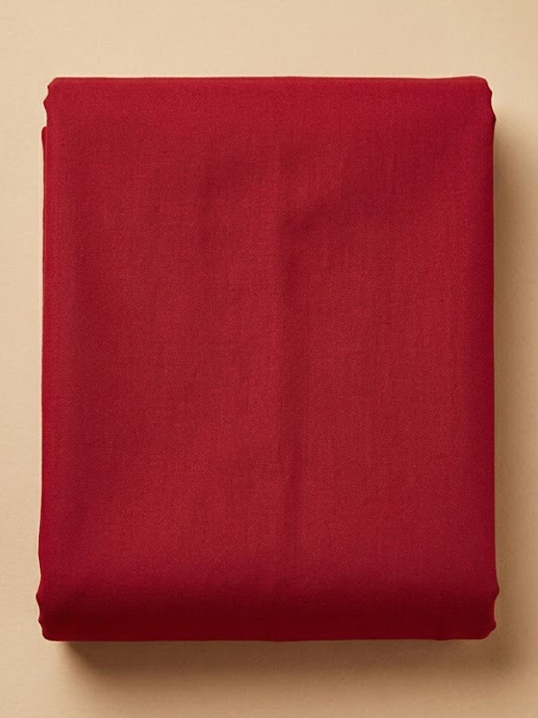 Red Cotton Blend Embroidered Unstitched Dress Material