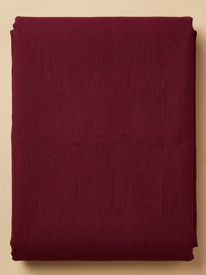 Wine Cotton Blend Embroidered Unstitched Dress Material