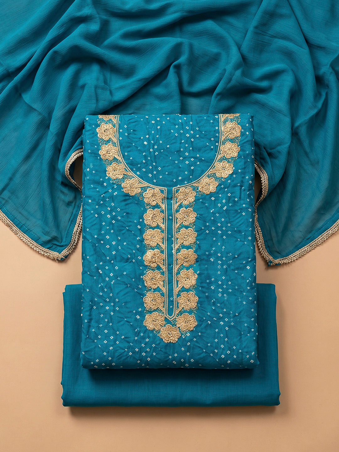 Firozee Cotton Blend Embroidered Unstitched Dress Material