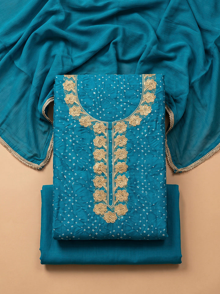 Firozee Cotton Blend Embroidered Unstitched Dress Material