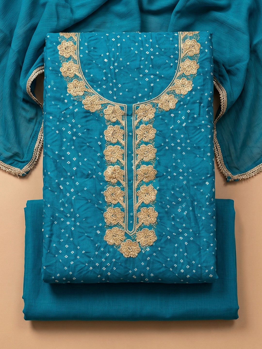 Firozee Cotton Blend Embroidered Unstitched Dress Material