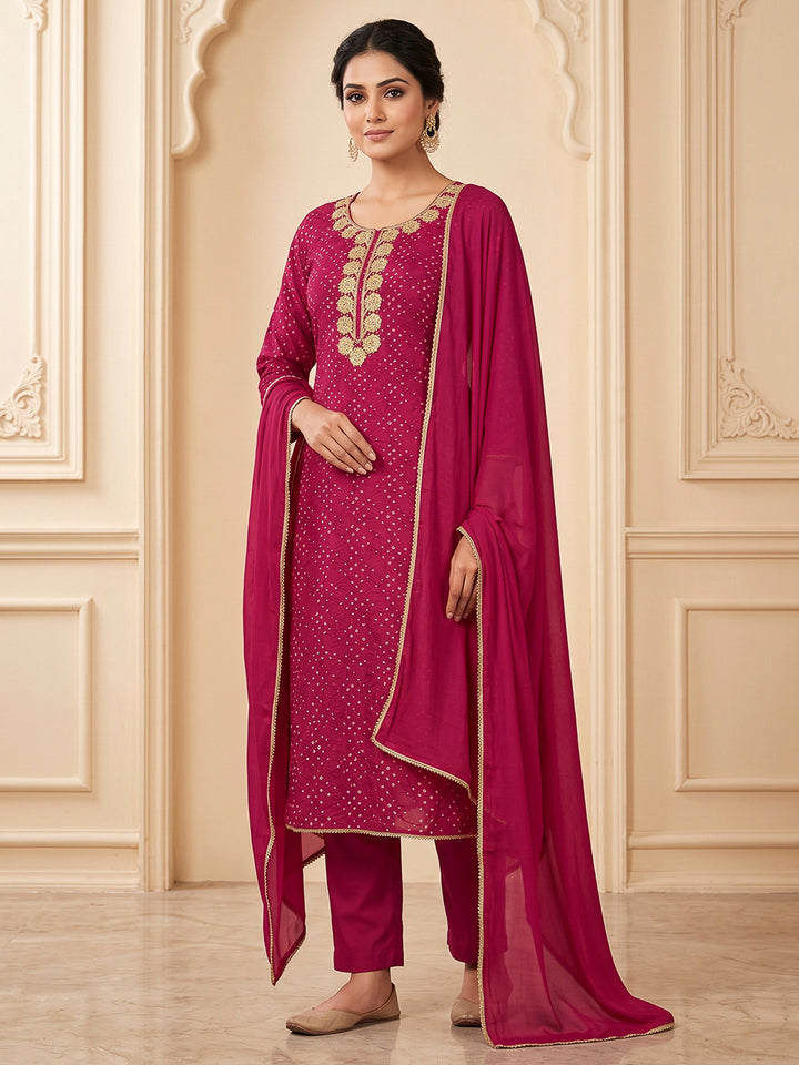 Rani Cotton Blend Embroidered Unstitched Dress Material