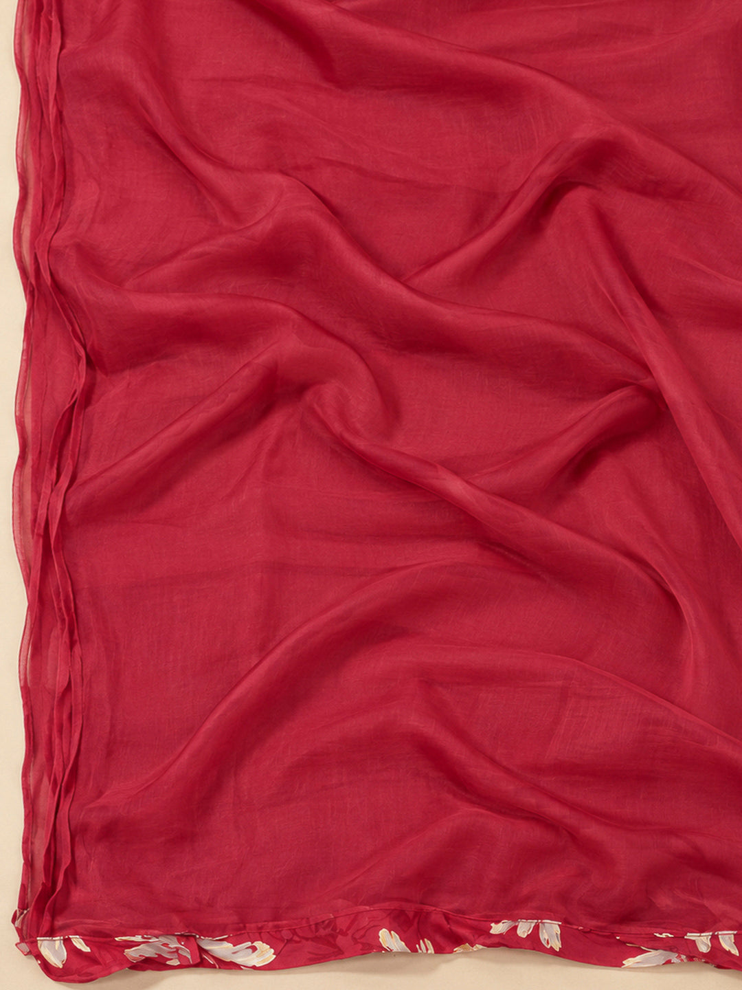 Hot Pink Cotton Blend Embroidered Unstitched Dress Material