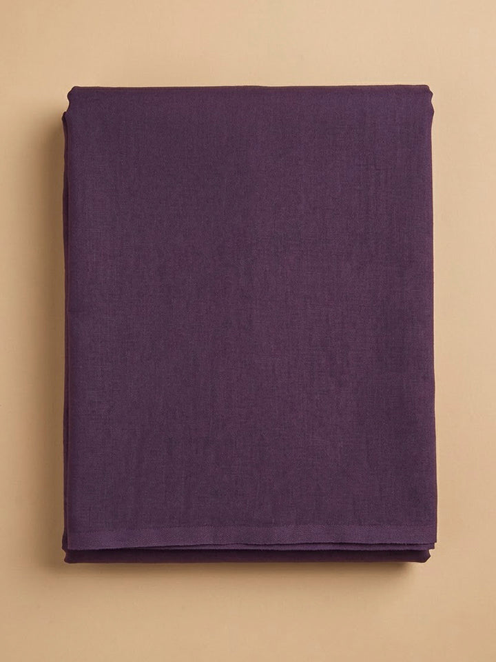 Purple Cotton Blend Embroidered Unstitched Dress Material