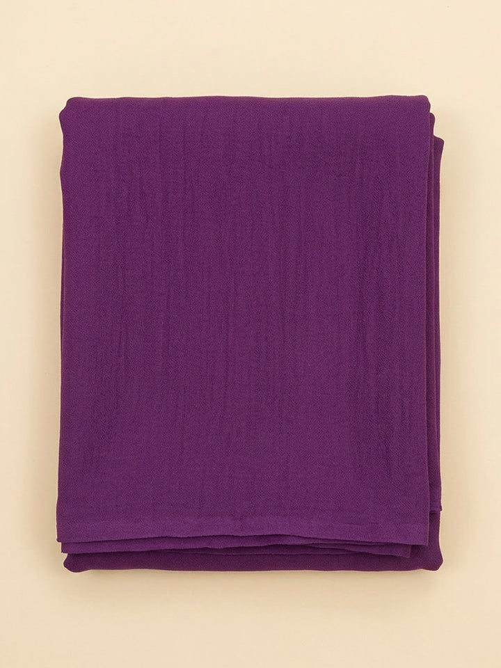 Purple Cotton Blend Embroidered Unstitched Dress Material