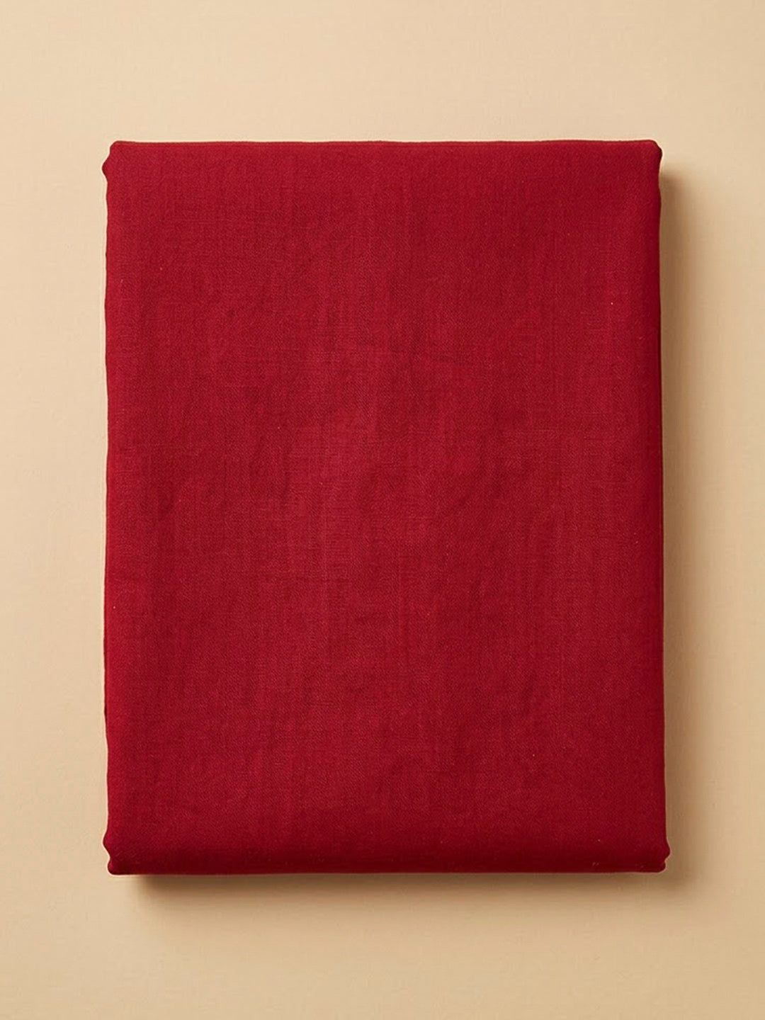 Red Cotton Blend Embroidered Unstitched Dress Material