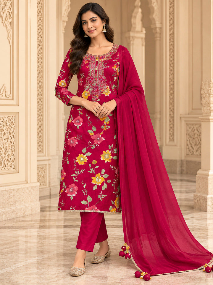 Rani Cotton Blend Embroidered Unstitched Dress Material