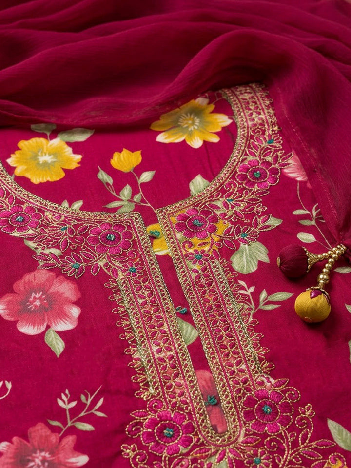 Rani Cotton Blend Embroidered Unstitched Dress Material