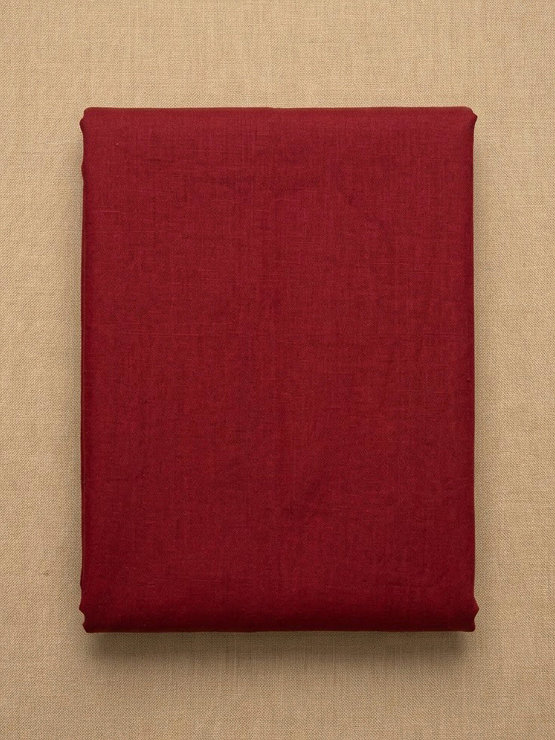 Red Cotton Blend Embroidered Unstitched Dress Material