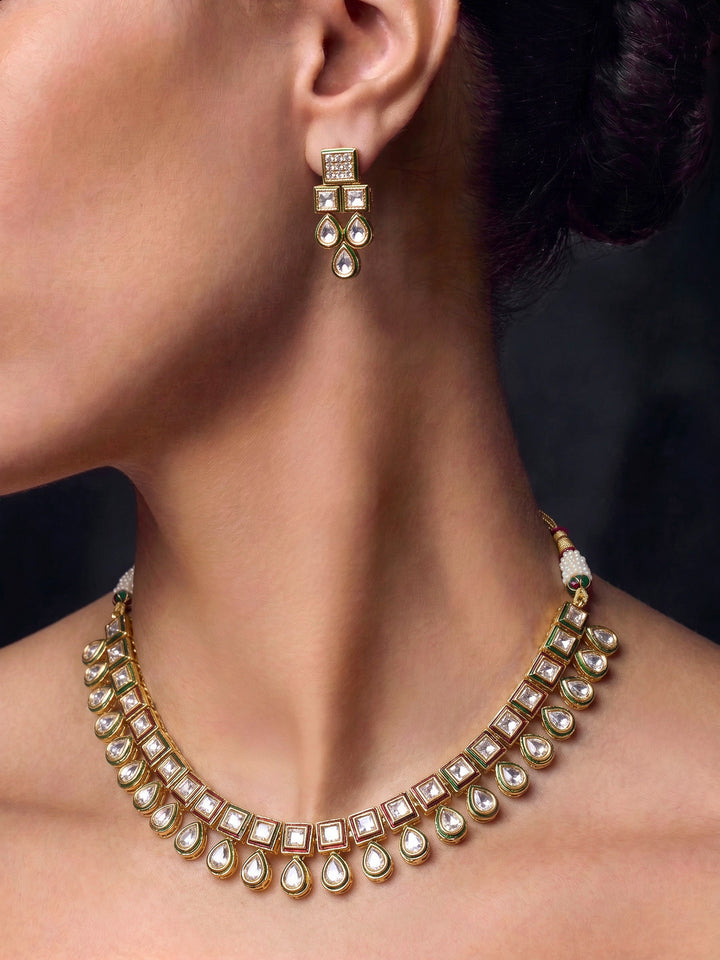 Gold-White Imitation Jewelry-Set