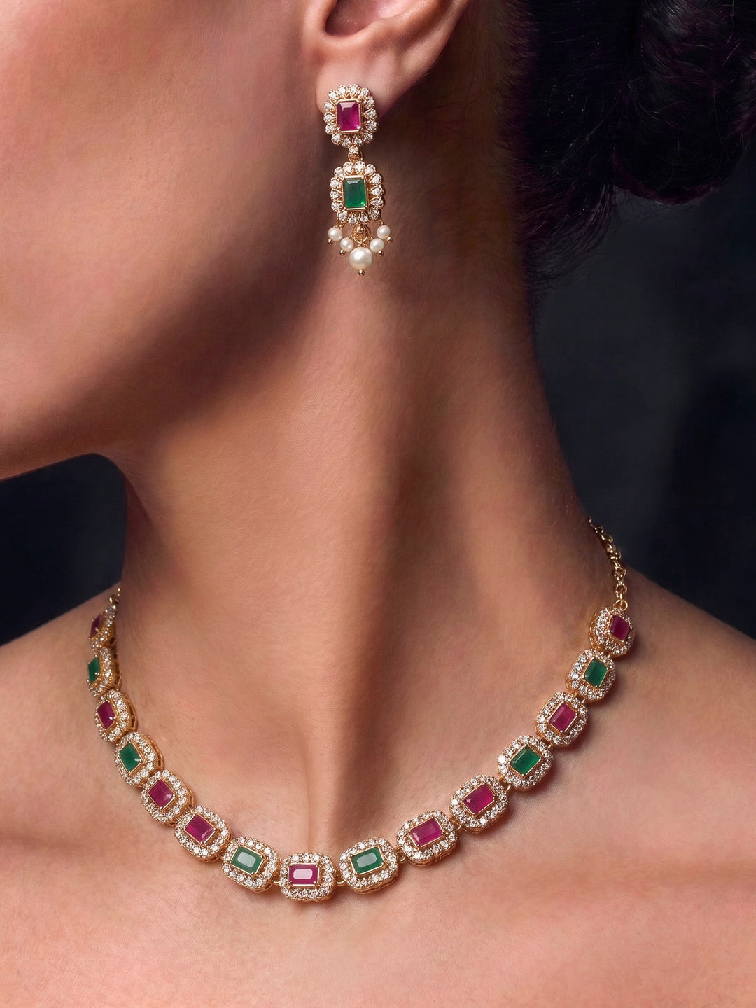 Gold-Multi Imitation Jewelry-Set
