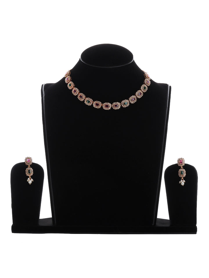 Gold-Multi Imitation Jewelry-Set