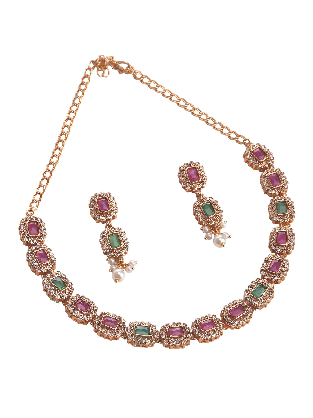 Gold-Multi Imitation Jewelry-Set