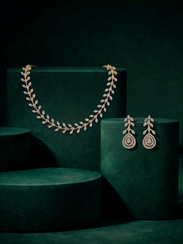 Gold-White Imitation Jewelry-Set