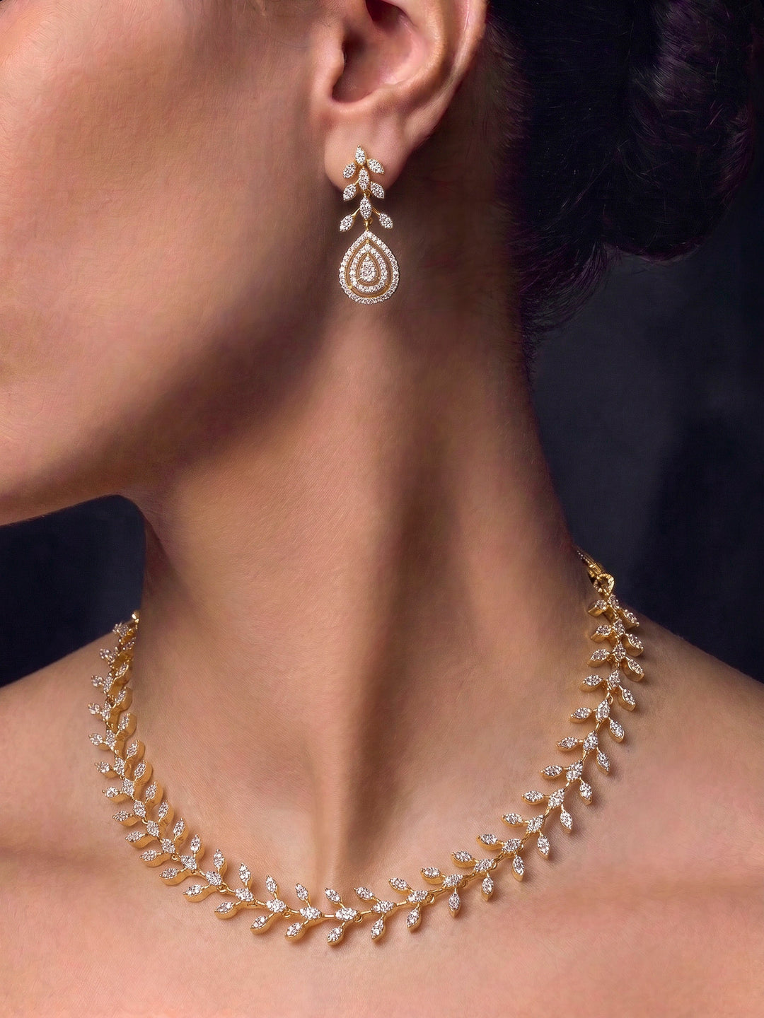 Gold-White Imitation Jewelry-Set