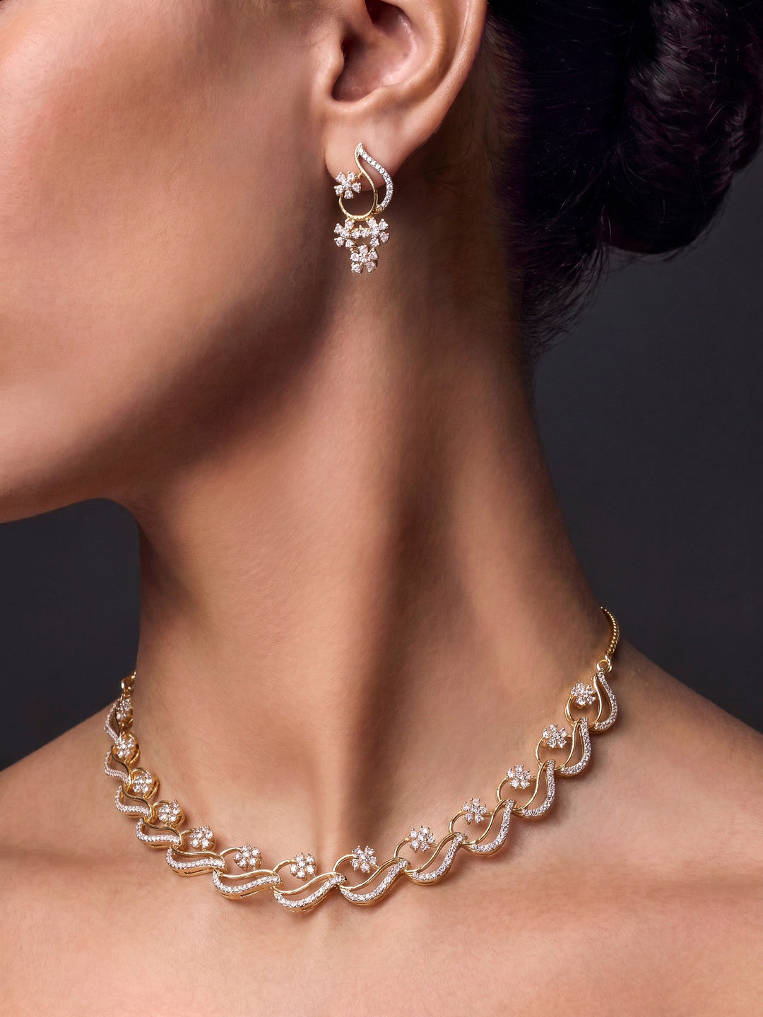 Gold-White Imitation Jewelry-Set