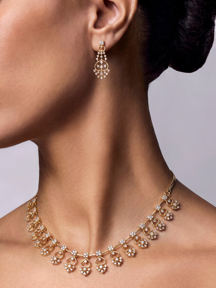 Gold-White Imitation Jewelry-Set