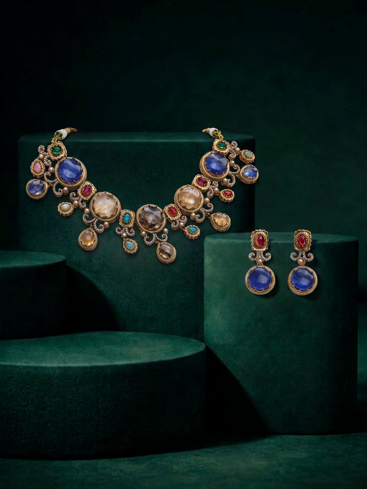Gold-Multi Imitation Jewelry-Set