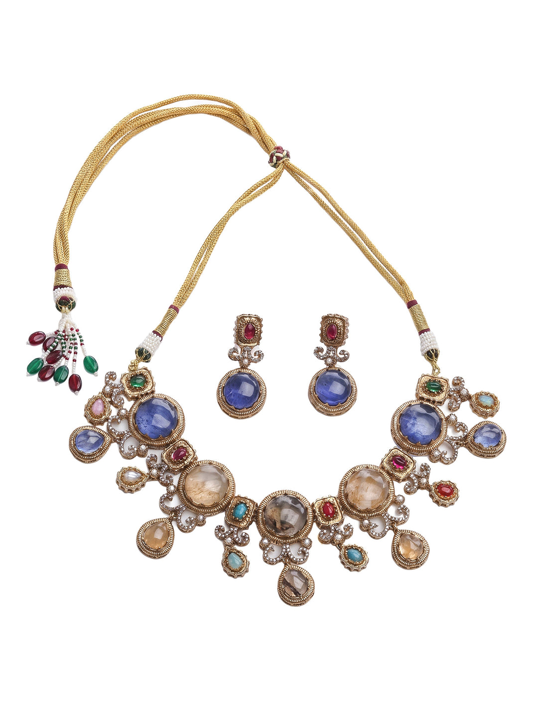 Gold-Multi Imitation Jewelry-Set