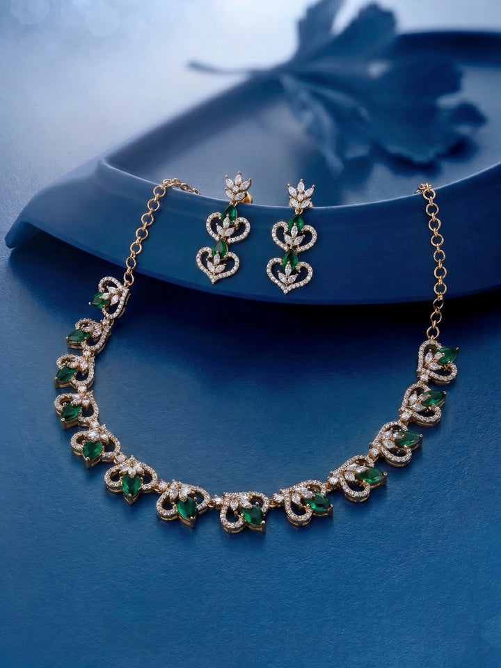 Gold-Green Imitation Jewelry-Set