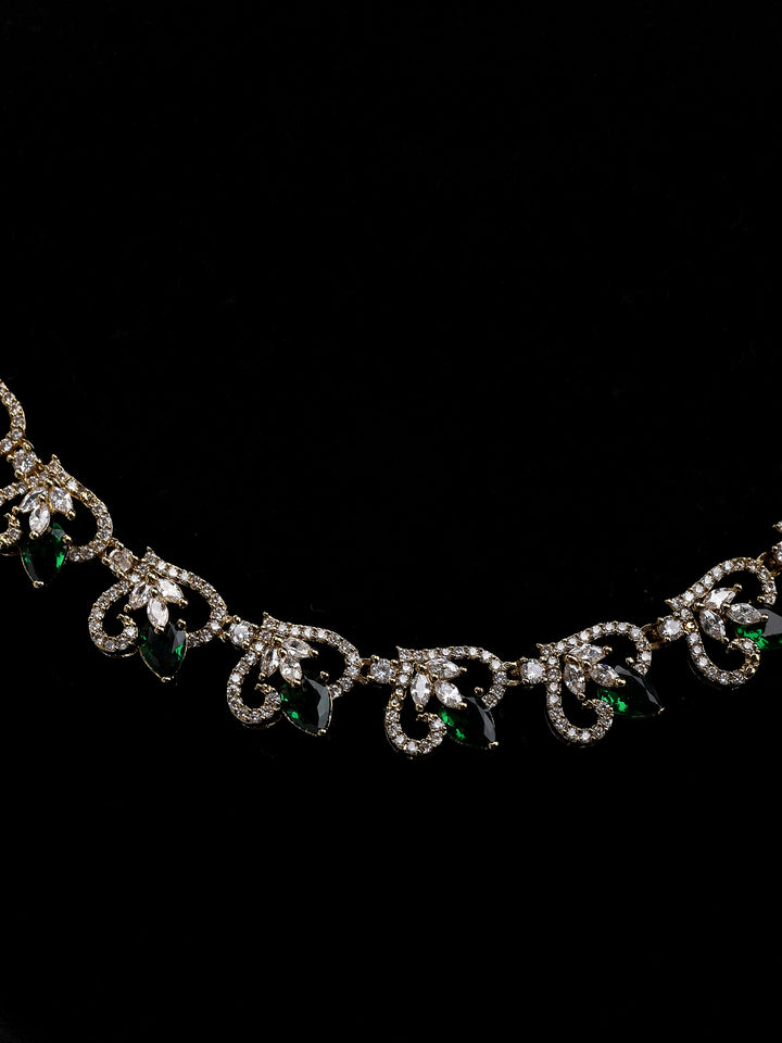 Gold-Green Imitation Jewelry-Set