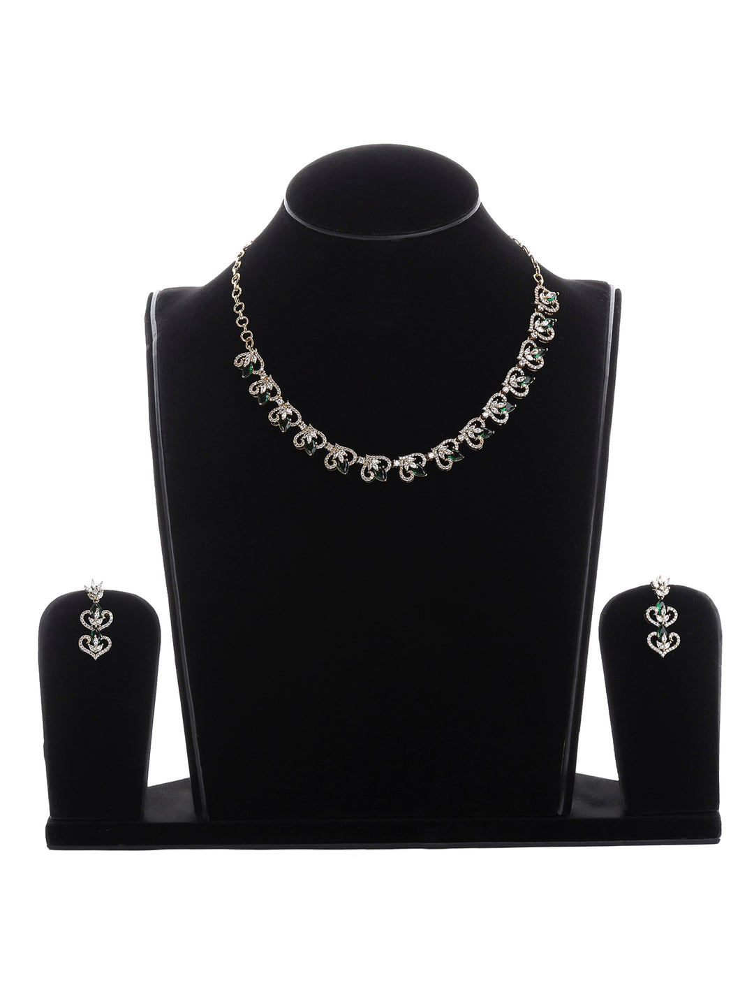 Gold-Green Imitation Jewelry-Set