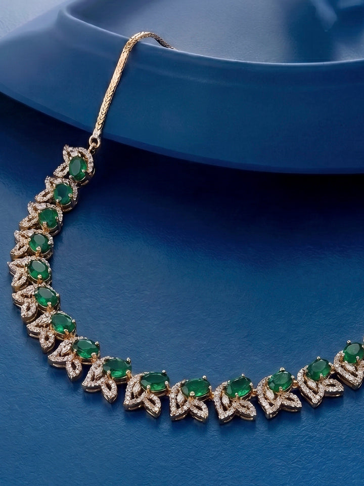 Gold-Green Imitation Jewelry-Set
