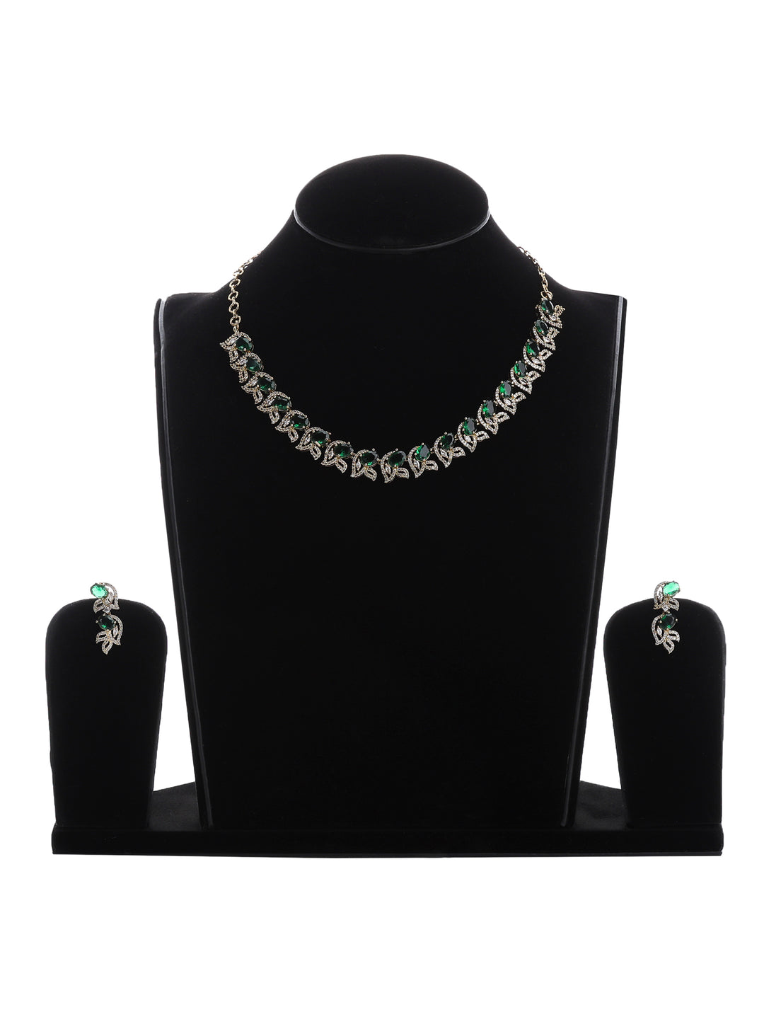 Gold-Green Imitation Jewelry-Set