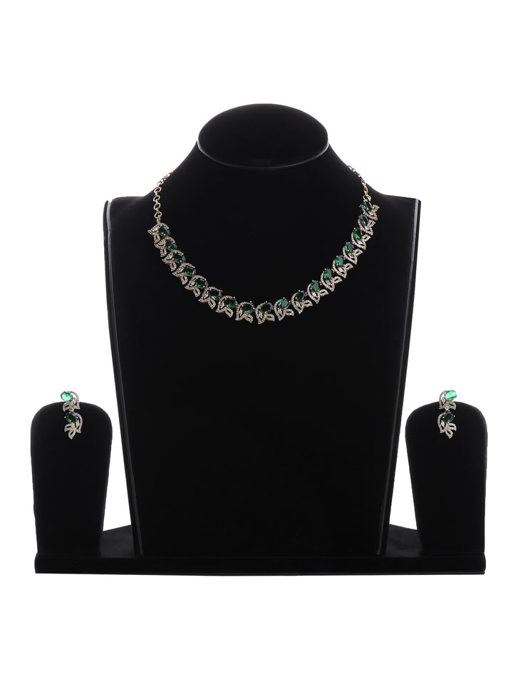 Gold-Green Imitation Jewelry-Set