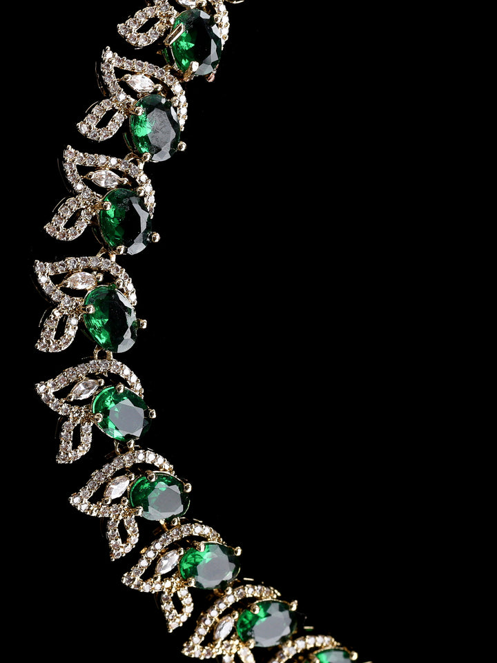 Gold-Green Imitation Jewelry-Set
