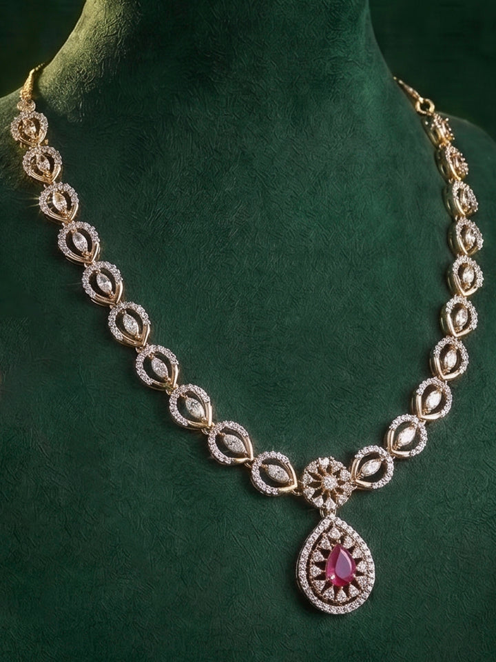 Gold-Ruby Imitation Jewelry-Set