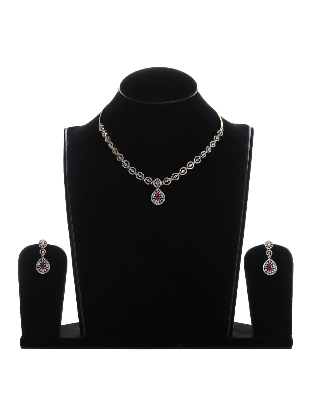 Gold-Ruby Imitation Jewelry-Set