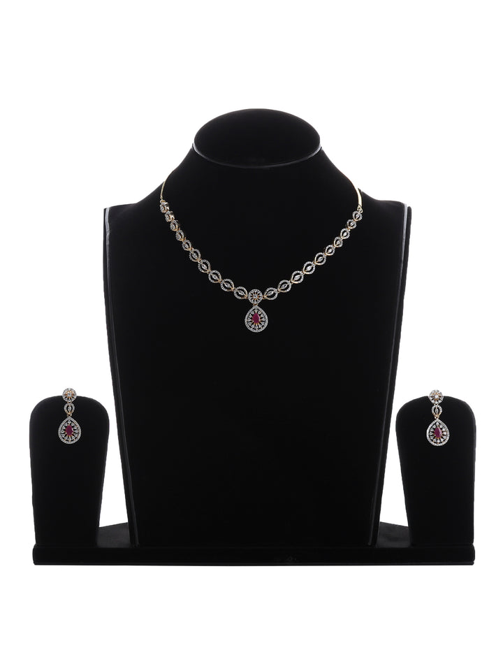 Gold-Ruby Imitation Jewelry-Set