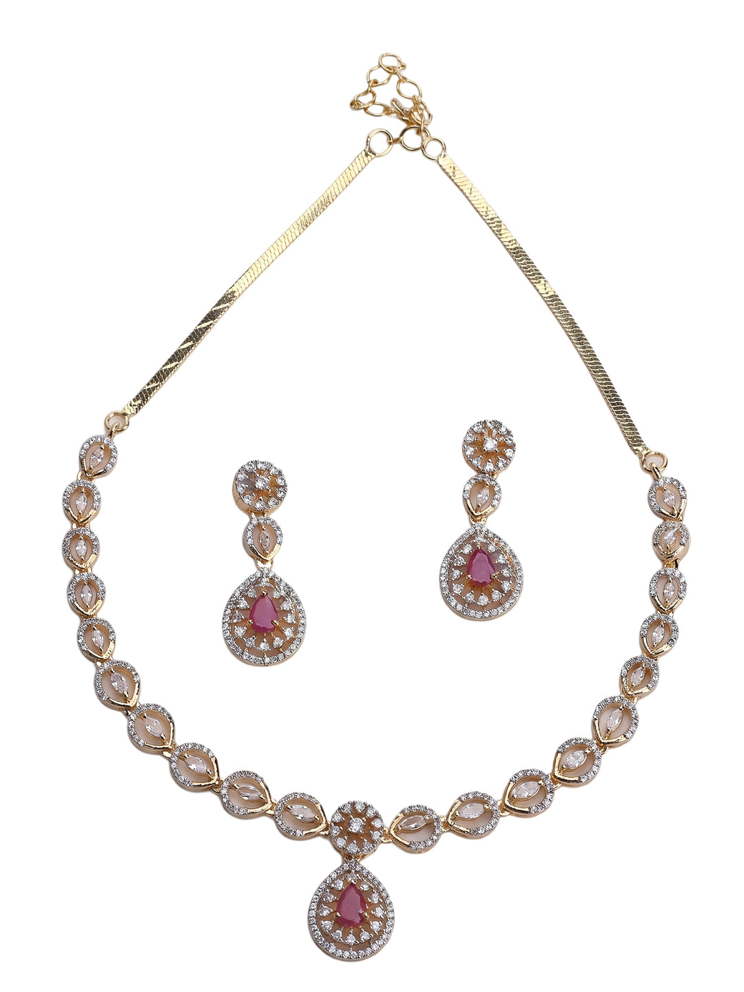 Gold-Ruby Imitation Jewelry-Set