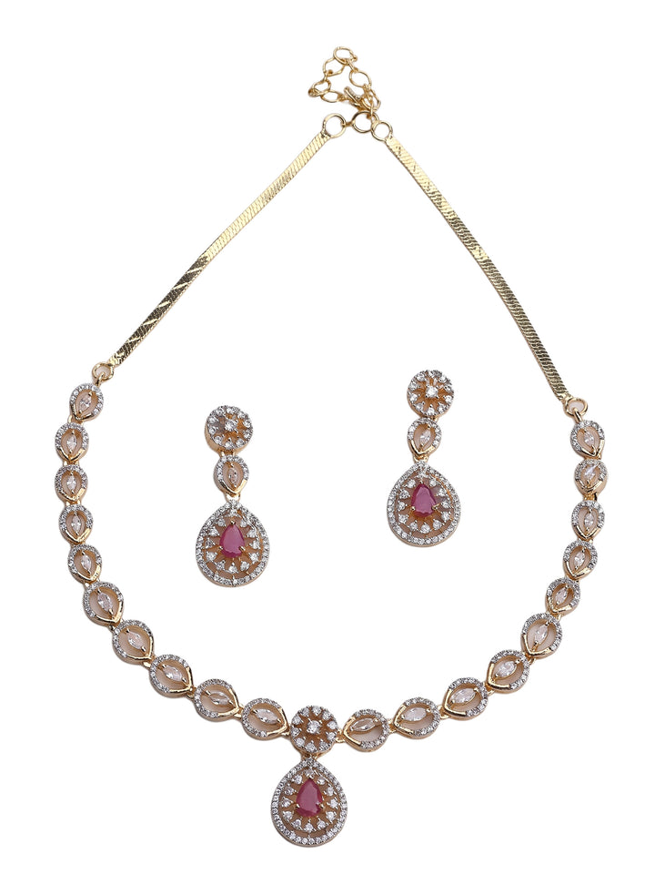 Gold-Ruby Imitation Jewelry-Set